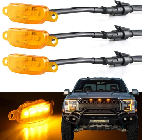 Vista 13 de Boigoo Luces de rejilla delanteras compatibles para Ford F-150 Raptor 2004-2019 y Dodge Ram 1500 2013-2018, rejilla de posventa, rejilla decorativa