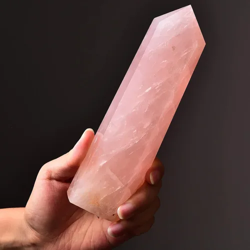 Vista 31 de AMOYSTONE Obelisco de Piedra de Sangre Africana Varita de Cristal Curativo Grande Torre Columna Facetada de 6 Lados Reiki Chakra Meditación Terapia
