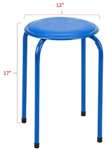 Vista 2 de Fat Catalog Taburetes apilables con asientos acolchados para niños y adultos, 17 pulgadas de altura estándar, taburetes acolchados portátiles