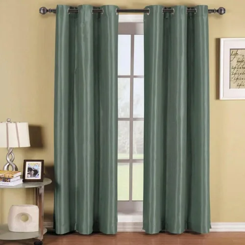 Vista 22 de Royal Tradition Cortinas opacas de 42 x 96 pulgadas, juego de 2 paneles de cortinas blancas con aislamiento térmico para oscurecer la habitación