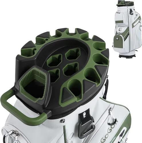 Vista 13 de Tangkula Bolsa de carrito de golf con divisores de longitud completa de 14 vías, 6 bolsas moldeadas con cierre superior de golf con 11 bolsillos