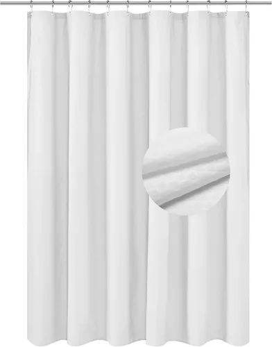 Vista 13 de Barossa Design - Cortina de ducha de tela impermeable para cabina de microfibra de calidad hotelera, 32" de ancho x 72" de alto, lavable a máquina