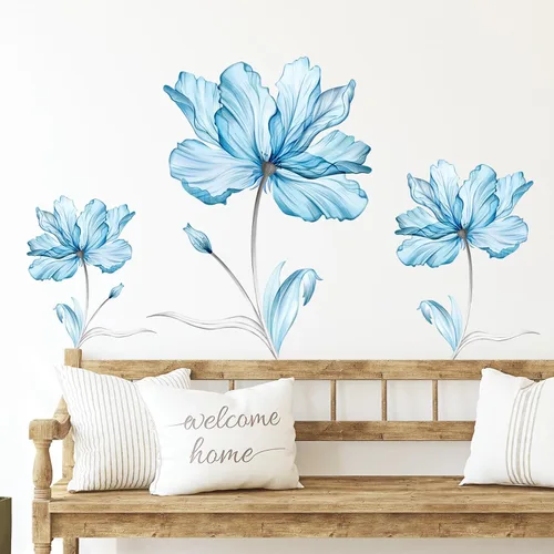 Vista 15 de Zonon 6 calcomanías de pared de flores, calcomanías para despegar y pegar