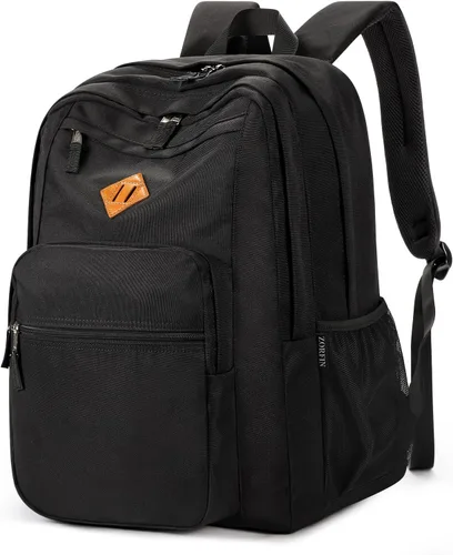 Vista 42 de ZORFIN - Mochila de 26 litros para la escuela, universidad y viajes, impermeable, con 8 compartimentos, Verde militar, Moderno