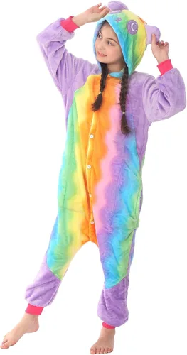 Vista 2 de Disfraz de franela para niños, disfraz de Halloween, Pascua, animales, cosplay para niñas y niños, una pieza