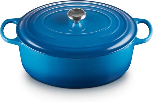 Vista 46 de Le Creuset - Olla holandés redonda con tapa de cocina, hecha de hierro fundido esmaltado, 6.75 cuartos de galón, color alcachofa, colección signature