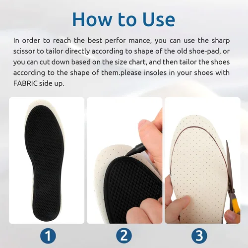 Vista 5 de 6 pares de plantillas de zapatos descalzos, plantillas transpirables para zapatos, plantillas de espuma de látex, lavables y cortables, plantillas 6