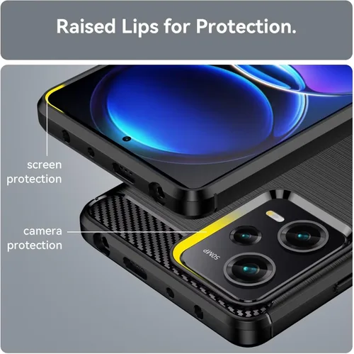 Vista 3 de Funda para Redmi Note 12 Pro 5G/Note 12 Pro Speed/Poco X5 Pro 5G, Funda delgada delgada de fibra de carbono TPU Soft Back Carcasas a prueba