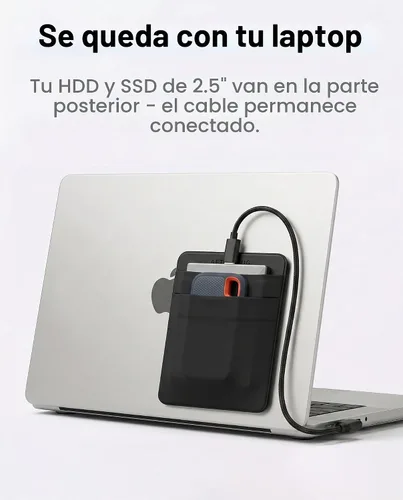 Vista 3 de Soporte para disco duro y SSD de 2 bolsillos para laptop, adhesivo reutilizable 3M Stick-On Sleeve for 2.5-Inch External HDDs & SSDs 5.9 x