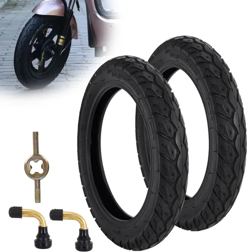 Vista 9 de Neumático sin cámara de 14 x 2.125, neumático eléctrico de bicicleta de 14 x 2.125 con válvula en ángulo para bicicleta plegable eléctrica de 14 1