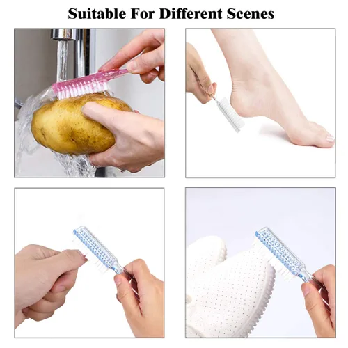 Vista 2 de Cepillo de uñas, 10 piezas de cepillo de uñas con mango de agarre, cepillos de uñas multicolor para limpieza, cepillo de limpieza de uñas para dedos