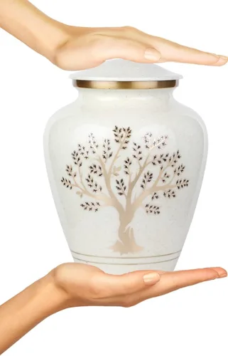 Vista 3 de Tree of Life Urna de cremación grande para cenizas humanas 200 pulgadas cúbicas Urna decorativa para cenizas adultas mujeres y hombres, urnas
