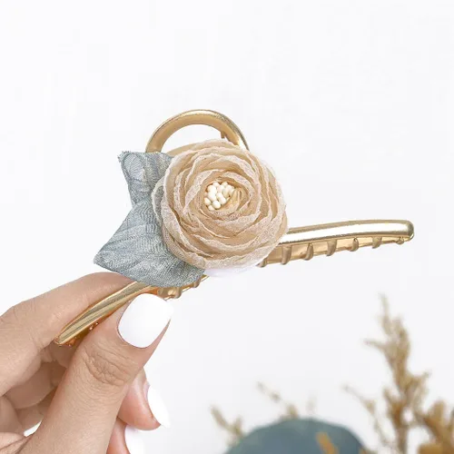 Vista 5 de Bohend Pinza para el pelo de flor grande, antideslizante, grueso, fuerte, accesorios de peinado para mujeres y niñas