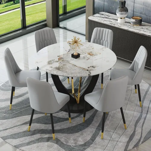 Vista 20 de gopop Juego de mesa de comedor redonda para 4, juego de mesa de comedor