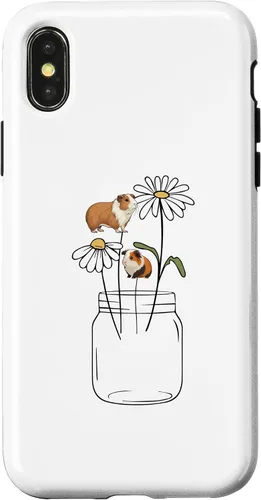Vista 5 de iPhone 12 mini linda mamá conejillo de indias, funda de flores de conejillo de indias
