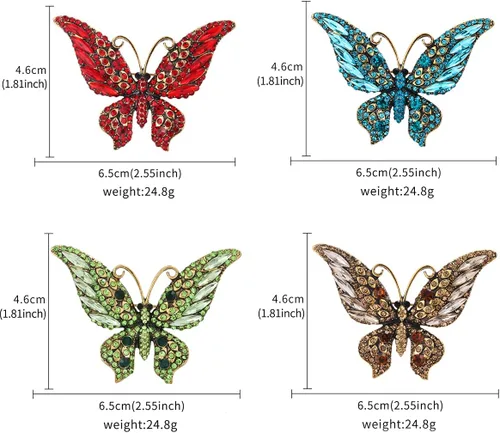 Vista 2 de Juego de 6 broches de solapa con diseño de libélula, mariposa y abeja, para decoración diaria