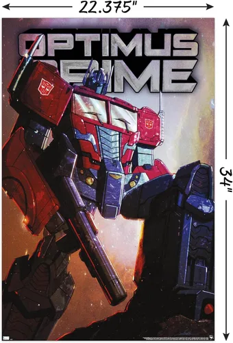 Vista 3 de Hasbro Transformers Optimus Prime - Póster de pared, 34 pulgadas de largo x 22.4 pulgadas de ancho, versión sin marco