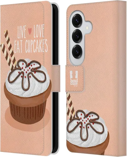 Vista 201 de Head Case Designs Assortment Cupcakes Happiness Leather Wallet Case Compatible with Samsung Galaxy A07 4G Surtido
