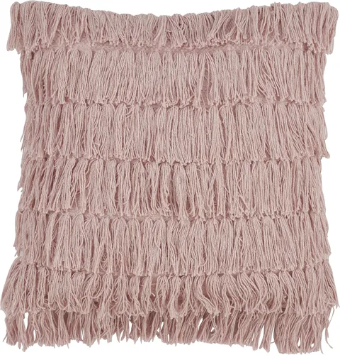 Vista 7 de SARO LIFESTYLE Almohada tejida con flecos y relleno de plumón