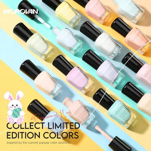 Vista 2 de Morovan Juego de esmaltes de uñas para uñas de manos: 15 colores de esmalte de uñas pastel macaron, kit de esmalte de uñas de invierno, esmalte