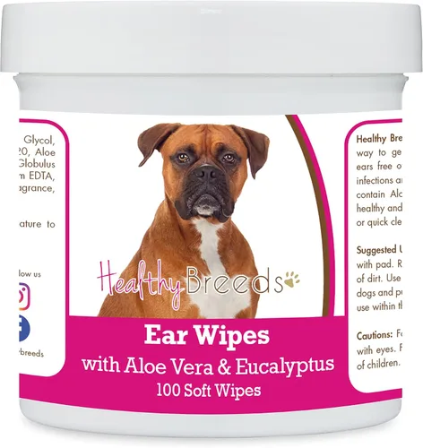 Vista 26 de Healthy Breeds Affenpinscher Toallitas de limpieza de oídos con aloe y eucalipto para perros, 100