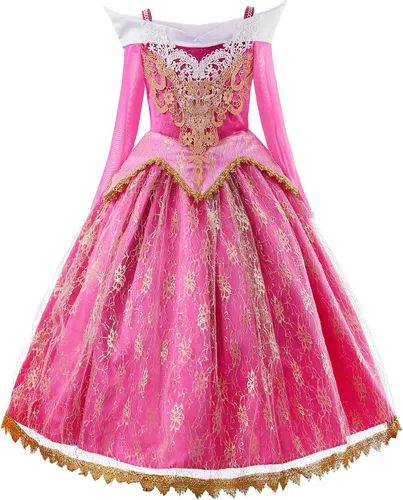 Vista 2 de JerrisApparel Disfraz de princesa rosa para niñas disfraz de fiesta de cosplay de Halloween
