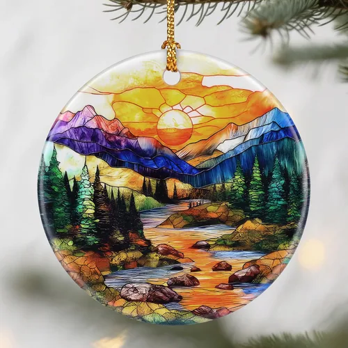 Vista 16 de Adornos de atardecer en la playa, adornos de Navidad: decoraciones de árbol de Navidad, decoración navideña, rellenos de calcetines, ideas de Ondas