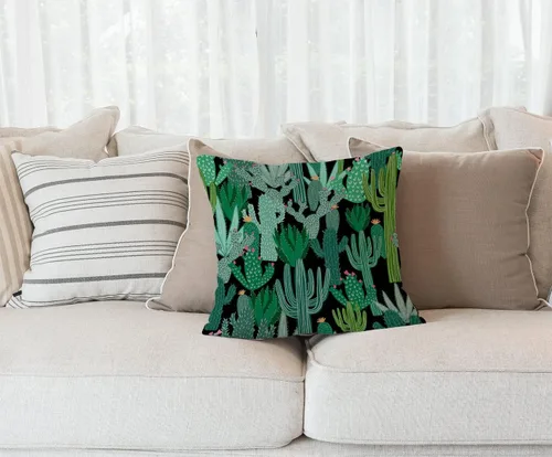Vista 10 de Solekla Funda de almohada cuadrada de lino y algodón con flores blancas y negras, funda de cojín decorativa para sofá de 18 x 18 pulgadas Sl157
