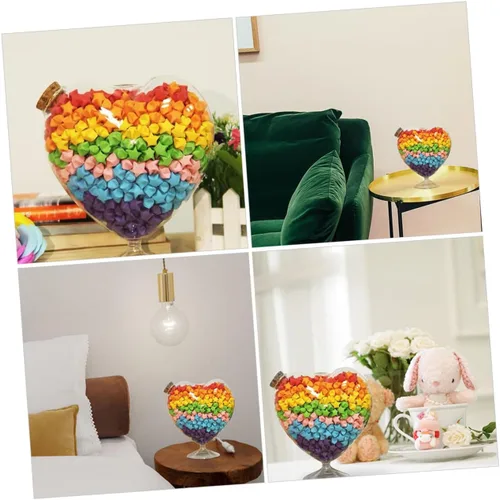 Vista 6 de Tarro de cristal con forma de corazón para dulces con tapa para frutas secas, almacenamiento de joyas y uso doméstico, elegante recipiente