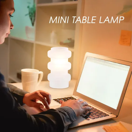 Vista 3 de Lámpara de mesa moderna, decoración de iluminación E12, cable de 6.6 pies, sin bombilla (blanco)