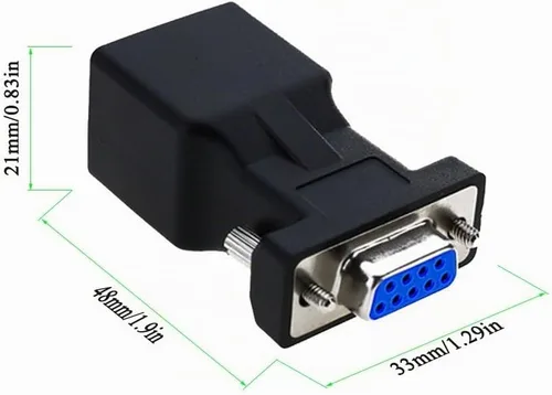 Vista 8 de RS232 a RJ45, DB9 puerto serie de 9 pines macho a RJ45 hembra Cat5e/6 Ethernet LAN Extend Adapter