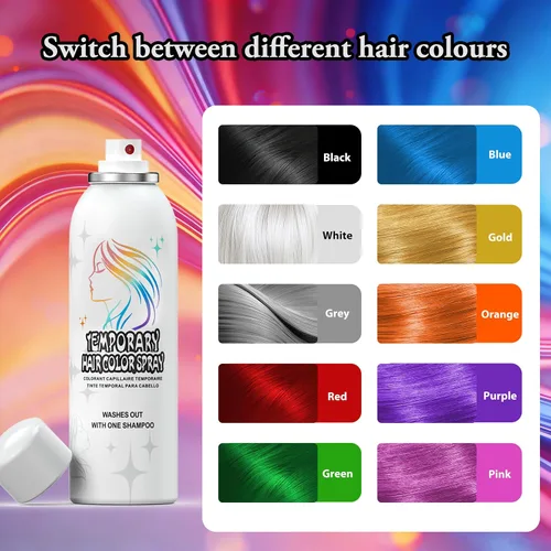 Vista 6 de Spray temporal rojo del color del pelo 5.1 fl oz, lavable