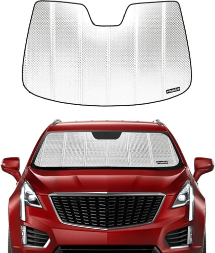 Vista 6 de Pigenius Parasol para parabrisas para Cadillac XT5 2017-2026, acabado plateado metálico
