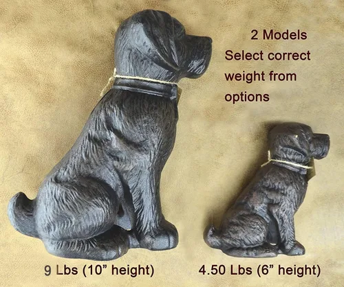 Vista 3 de Lulu Decor, Tope de puerta de perro de hierro fundido, topes decorativos para puerta, escultura, estatua de perro (4.50 libras, negro)