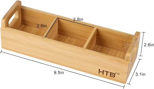 Vista 6 de HTB Acacia Wood Tea Bag Holder,Bamboo Tea Bag Holder