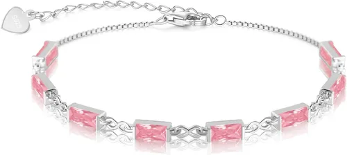 Vista 8 de Pulsera de eslabones de oro de 18 quilates para mujer, pulsera de tenis con circonita cúbica 5A, hipoalergénica, plata de ley 925 hipoalergénica
