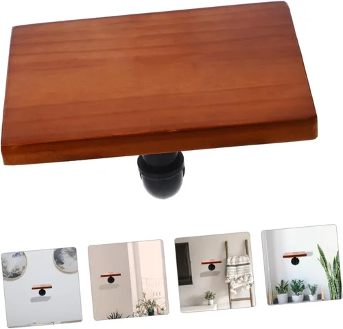 Vista 3 de Homoyoyo Estantes de madera para plantas, decoración de plantas, estantes montados en la pared, estante de almacenamiento montado en la pared