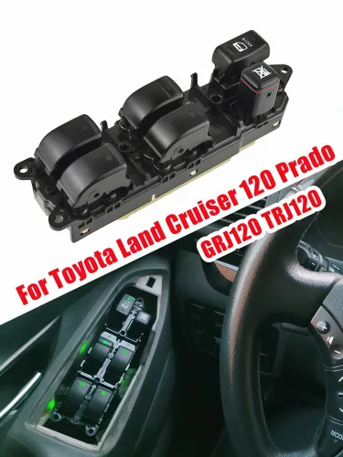 Vista 5 de Interruptor de ventana principal eléctrico para Land Cruiser 120 Prado GRJ120 TRJ120 2002-2010 Botón de control del interruptor de ventana