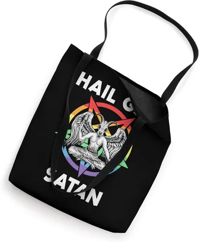 Vista 2 de Funny Hail Gay Satan LGBT Goth Gay Pride Baphomet - Bolsa de mano