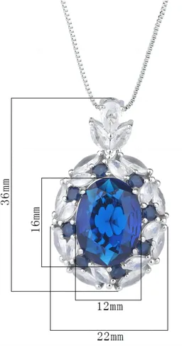 Vista 7 de HUARJO Sapphire Aquamarine Emerald Gemstone Pendant Necklace for Women Adjustable Length, Trendy Jewelry Gifts for Women Girls.