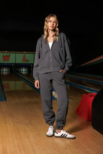 Vista 56 de Cali1850 Pantalón deportivo Cloud Nine Fleece para mujer, cintura alta, ajuste holgado, dos bolsillos, cintura elástica con cordón