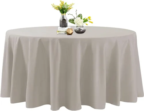 Vista 24 de Mantel de poliéster lavable de 132 pulgadas, resistente a las manchas y a las arrugas, mantel decorativo para mesa de comedor, fiestas de bufé