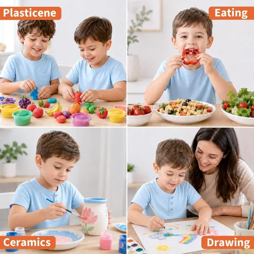 Vista 7 de WERNNSAI Bata de arte para niños impermeable con manga larga y 3 bolsillos de pintura