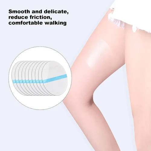 Vista 7 de Fdit 10pcs Thigh Anti Friction Pads, Transparent TPU Sweat Absorbing Body Care Patches Unisex Disposable Knee Calf Anti Friction Pads for Adults