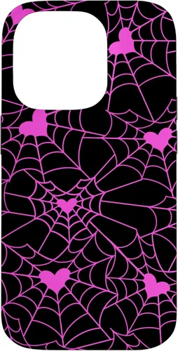 Vista 16 de Carcasa para iPhone 11 con diseño de telaraña, color rosa y negro