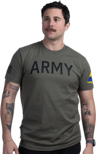 Vista 3 de Army PT Style Shirt - U.S. Military Physical Training Infantry Veteran Workout T-Shirt
