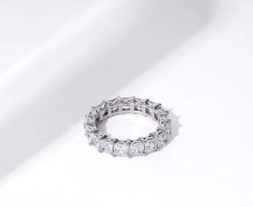 Vista 12 de Amazon Essentials Anillo de plata de ley con corte princesa hecho con circonita cúbica Infinite Elements (anteriormente colección Amazon)