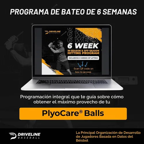 Vista 4 de Driveline Baseball Pelotas PlyoCare - 12 pelotas de práctica de golpeo pesadas + programa gratuito de 6 semanas