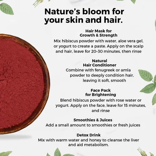 Vista 5 de CARMEL ORGANICS Pétalos de hibisco en polvo, 8 onzas o 0.5 libras (paquete de 1) Certificado USDA orgánico Sin OMG y sin gluten Rico
