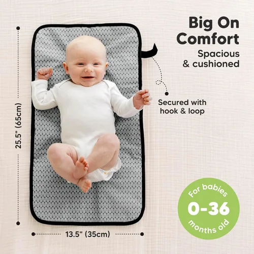 Vista 3 de KeaBabies Cambiador de pañales portátil y organizador de pañales para bebé, tapete cambiador plegable impermeable para bebé, tapete de cambio